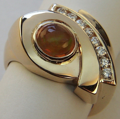 Fire Opal and Diamond Ring - Trademark Jewelers