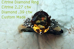 14 Karat Gold Diamond and Citrine Ring - Trademark Jewelers