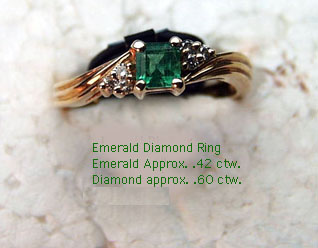 14 Karat Gold Emerald and Diamond Ring - Trademark Jewelers