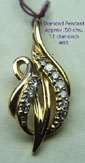 14 Karat Gold Freeform Diamond Pendant - Trademark Jewelers