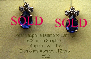 Pear Sapphire Diamond Earrings - Trademark Jewelers