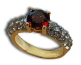 Custom 14 Karat Gold Diamond and Spinel Ring - Trademark Jewelers