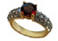 Custom 14 Karat Gold Diamond and Spinel Ring - Trademark Jewelers