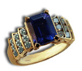 Custom 14 Karat Gold Diamond and Tanzanite Ring - Trademark Jewelers