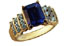 Custom 14 Karat Yellow Gold Tanzanite and Diamond Ring - Trademark Jewelers