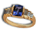 Custom 14 Karat Gold Diamond and Tanzanite Ring - Trademark Jewelers