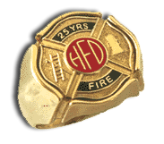 Gents 14 Karat Gold 25 Year Fire Department Ring - Trademark Jewelers