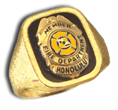 14 Karat Gold Rectangular Fire Department "The Original" Ring - Trademark Jewelers