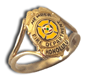 Ladies 14 Karat Gold Fire Department Open Wire Ring - Trademark Jewelers