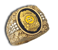 Gents 14 Karat Gold Two Tone Diamond Fire Department Ring - Trademark Jewelers